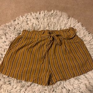 Gold pinstripe shorts